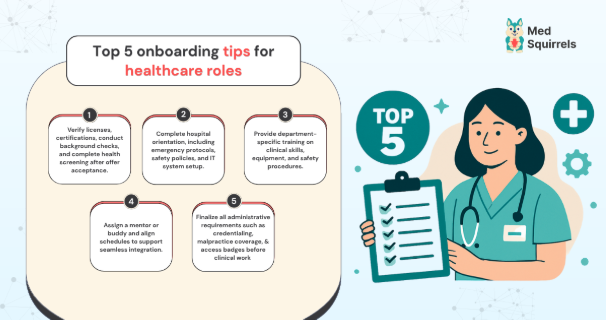 top 5 on-boarding tips for healthcare roles