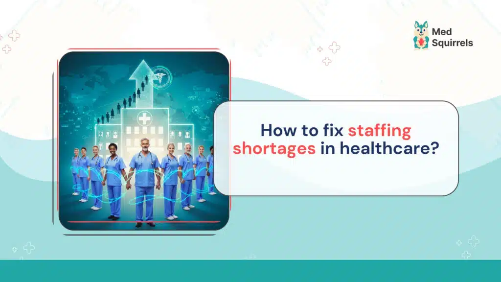 Healthcare professionals collaborating to address staffing shortages in a hospital