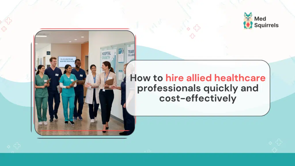 Healthcare recruiter interviewing allied healthcare professionals for fast and cost-effective hiring