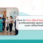 Healthcare recruiter interviewing allied healthcare professionals for fast and cost-effective hiring